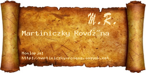 Martiniczky Rovéna névjegykártya